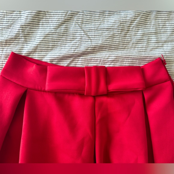 ASOS DESIGN red midi scuba prom skirt with bow front size 0 - Picture 2 of 9